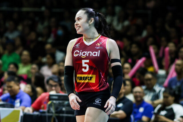 ARQUIVO– Vanie Gandler durante sua passagem pelo Cignal Super Spikers. Ela agora se junta aos Capital1 Solar Spikers no PVL.