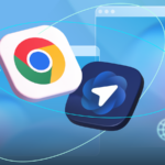 Um globo com uma barra de endereço da web cercada pelos ícones do Chrome, Firefox, Opera e Samsung Internet.