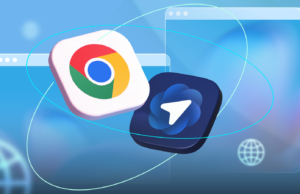 Paguei US$ 20 por uma alternativa ao Chrome e isso me fez apreciar mais o Chrome Um globo com uma barra de endereço da web cercada pelos ícones do Chrome, Firefox, Opera e Samsung Internet.