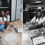 Photos of Freddy Cortez Lugos and his partner before the birth of their child.
