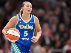 Paige Bueckers adicionou 15 quilos de músculos na última offseason com treinos de três horas Paige Bueckers adicionou 15 quilos de músculos na última offseason com treinos de três horas