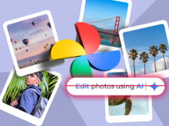 Parei de usar as edições de IA do Google Fotos – e minhas fotos ficam melhores com isso Uma mão segurando o logotipo do Google Fotos em frente a um fundo colorido repleto de miniaturas de imagens e formas geométricas.