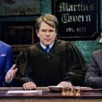 Pete Hegseth, Kash Patel e Justice Kavanaugh vão ao bar juntos para comemorar a guerra do Irã, álcool no 'SNL' Cold Open