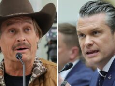 Pete Hegseth e Kid Rock High Five e Fly Apache Helicopters no pré-show Hype Video for Freedom 250 Tour Pete Hegseth e Kid Rock High Five e Fly Apache Helicopters no pré-show Hype Video for Freedom 250 Tour