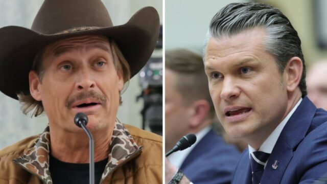 Pete Hegseth e Kid Rock High Five e Fly Apache Helicopters no pré-show Hype Video for Freedom 250 Tour
