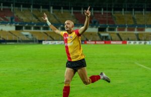 Placar ao vivo de East Bengal x Punjab FC: escalações eliminadas; Atualizações em tempo real de EBFC v PFC Youssef Ezzejjari Lhasnaoui do East Bengal FC marcou um gol e comemorou em ação durante a partida 75 da Super League indiana, disputada entre East Bengal FC e Odisha FC, realizada no Estádio Pandit Jawaharlal Nehru, Goa, em 28 de abril de 2026. Foto: Shibu Preman / Focus Sports / ISL
