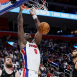 Jalen Duren Pistons x Cavaliers Jogo 1, segunda rodada dos playoffs da NBA