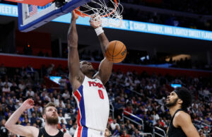 Playoffs da NBA: Jalen Duren, do Pistons, atua em momentos importantes contra o Cavs Jalen Duren Pistons x Cavaliers Jogo 1, segunda rodada dos playoffs da NBA