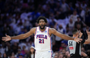Playoffs da NBA: Joel Embiid retorna, mas não é suficiente para o 76ers Joel Embiid 76ers x Knicks, jogo 3, playoffs da NBA