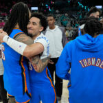 OKC Thunder Jaylin Williams Jared McCain x Spurs NBA Playoffs, jogo 3