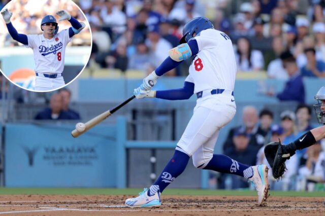Podcast do Dodgers Post: como Kiké Hernández se tornou uma Kiké Hernández, do Los Angeles Dodgers, rebate uma bola de beisebol.