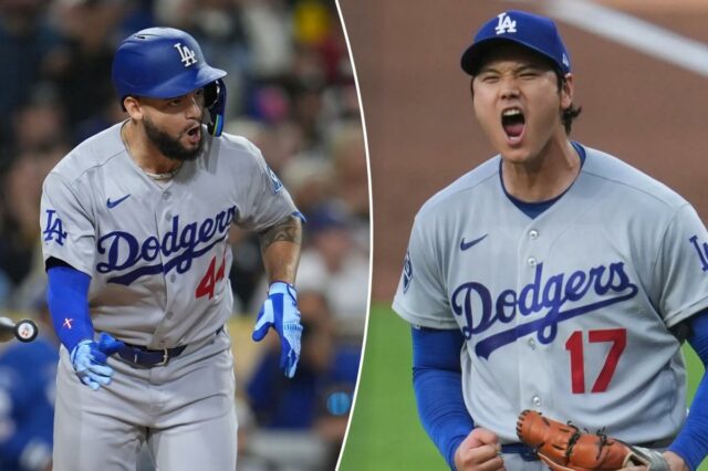 Podcast do Dodgers Post: como Shohei Ohtani fez uma declaração Shohei Ohtani em uniforme dos Dodgers cerrando o punho e gritando.