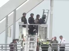 Polícia prende manifestante após cinco dias no topo de ponte em Washington Polícia prende manifestante após cinco dias no topo de ponte em Washington