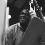Miles Davis during recording sessions for the Columbia Records release