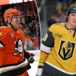 LAS VEGAS, NEVADA - 29 DE ABRIL: Mitch Marner # 93 do Vegas Golden Knights se aquece antes do jogo cinco da primeira rodada dos playoffs da Stanley Cup de 2026 contra o Utah Mammoth na T-Mobile Arena em 29 de abril de 2026 em Las Vegas, Nevada. (Foto de Jeff Bottari/NHLI via Getty Images)