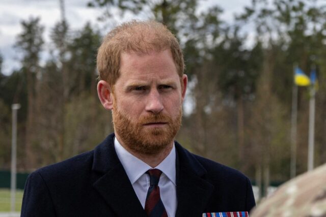 Prince Harry visits the National War Memorial Cemetery in Kyiv, Ukraine, to pay tribute to the graves of unknown Ukrainian service members on April 24.
