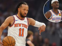 Probabilidades de MVP das finais da NBA: estrela dos Knicks ganha terreno enorme após raspagens consecutivas O armador do Oklahoma City Thunder, Shai Gilgeous-Alexander (2), entra em quadra na primeira metade do jogo 5 nas finais da Conferência Oeste da série de playoffs de basquete da NBA contra o San Antonio Spurs, terça-feira, 26 de maio de 2026, em Oklahoma City. (AP Photo/Julio Cortez)