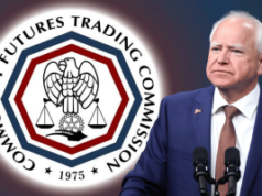 Processo da CFTC desafia proibição de crimes em Minnesota visando bolsas de mercado de previsão Processo da CFTC contra a lei dos mercados de previsão de Minnesota apresentando o logotipo da Commodity Futures Trading Commission e o governador Tim Walz durante a escalada da disputa federal sobre regulamentação de contratos de eventos e restrições de jogos de azar