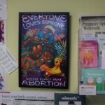 Supportive messages hang on a wall of the group counseling room in the A Woman's Choice of Jacksonville clinic on April 30, 2024.