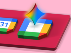 Quase desisti do Google Agenda até que esse hack do Gemini resolveu minha queixa principal Uma mulher sentada em um sofá usando o telefone, cercada pelos logotipos do Gmail, Drive, Docs, YouTube e Gemini.
