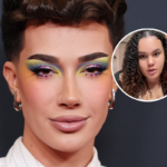 James Charles attends the 36th Annual GLAAD Media Awards at The Beverly Hilton on March 27, 2025, in Beverly Hills, California. Inset: Amber Lendof Vargas on TikTok.