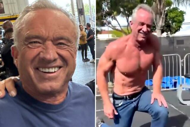 RFK Jr flagrado bombeando ferro com estrela de ação de Hollywood
