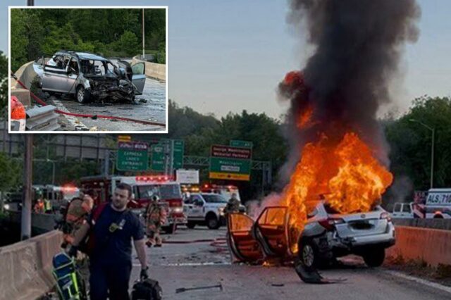 Repórter da NBC News salva motorista adolescente de acidente de fogo na rodovia de Maryland momentos antes de o carro explodir
