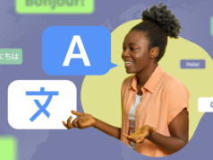 Resolvi o problema com meus aplicativos de idiomas e deveria ter feito isso antes um telefone na mão exibindo uma tela do Google Tradutor