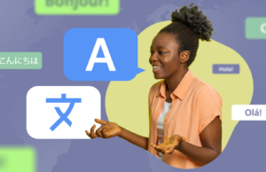 Resolvi o problema com meus aplicativos de idiomas e deveria ter feito isso antes um telefone na mão exibindo uma tela do Google Tradutor