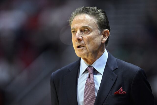 St. John's head coach Rick Pitino coaches team in game against Northern Iowa
