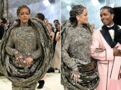 Rihanna retorna ao Met Gala 2026 elegantemente atrasada em um conjunto escultural metálico ao lado de A$AP Rocky Rihanna retorna ao Met Gala 2026 elegantemente atrasada em um conjunto escultural metálico ao lado de A$AP Rocky