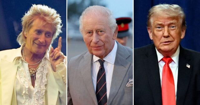 Rod Stewart liga para Donald Trump Rat Bag em conversa com o rei Charles