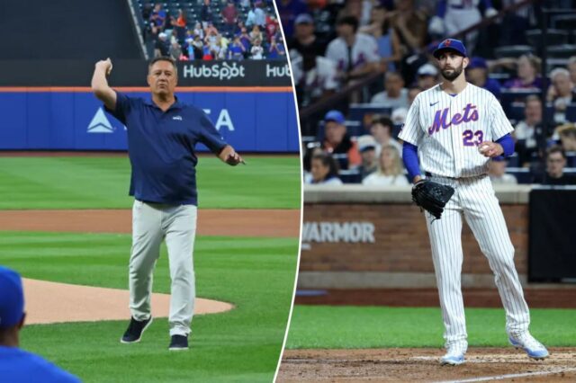 Ron Darling destrói a equipe técnica do Mets após o O arremessador do New York Mets, David Peterson, reage depois que o defensor esquerdo do Cincinnati Reds, JJ Bleday, marca quando a bola passa pelo apanhador do New York Mets, Luis Torrens, na sexta entrada.