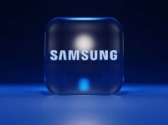 Rumor sobre chip da Apple ajuda Samsung a atingir avaliação de US$ 1 trilhão Rumor sobre chip da Apple ajuda Samsung a atingir avaliação de US$ 1T | A imagem mostra uma representação 3D em vidro do nome Samsung