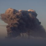 General view of the aftermath following one of the Russian ballistic missile strikes on Kyiv on May 24, 2026, in Ukraine.