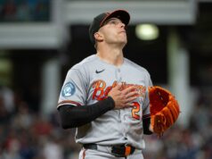 Ryan Helsley chega a IL por 15 dias com inflamação no cotovelo em susto de Orioles O arremessador substituto do Baltimore Orioles, Ryan Helsley, reage após a final de um jogo de beisebol.