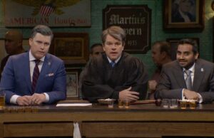 ‘SNL’: Brett Kavanaugh de Matt Damon, Pete Hegseth e Kash Patel Bond bebendo em um Hangout Cold Open | Vídeo Olivia Rodrigo, Matt Damon, Will Ferrell