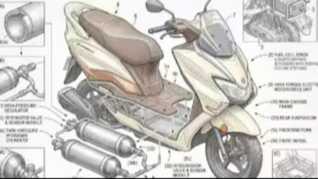 Scooter Toyota Patenkan Hidrogênio Berbasis Suzuki Burgman
