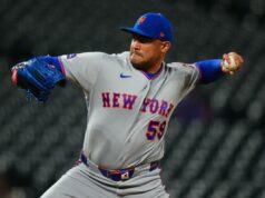 Sean Manaea, do Mets, lança uma entrada sem gols e vê um sinal positivo enquanto trabalha para consertar dificuldades gritantes O arremessador substituto do New York Mets, Sean Manaea (59), faz um arremesso.