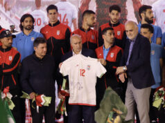 Seleção iraniana com destino aos EUA na Copa do Mundo recebeu despedida pública em Teerã Seleção iraniana com destino aos EUA na Copa do Mundo recebeu despedida pública em Teerã