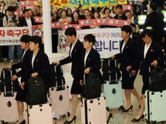 Seleção norte-coreana de futebol feminino chega à Coreia do Sul para torneio regional Seleção norte-coreana de futebol feminino chega à Coreia do Sul para torneio regional