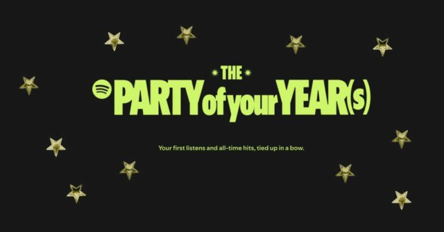 Spotify Party of the Year(s) é o Spotify Wrapped de Spotify Party of the Year(s) é o Spotify Wrapped de todos os tempos | Gráficos promocionais mostrados