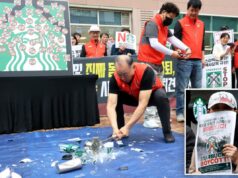 Starbucks vê queda nas vendas, protestos em massa na Coreia do Sul após promoção do ‘Dia do Tanque’ pelo massacre que matou 2.000 pessoas Starbucks vê queda nas vendas, protestos em massa na Coreia do Sul após promoção do 'Dia do Tanque' pelo massacre que matou 2.000 pessoas
