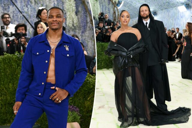 Steph Curry, Russell Westbrook e outras estrelas do esporte da Califórnia surpreendem no Met Gala
