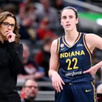 Indiana Fever head coach Stephanie White and guard Caitlin Clark