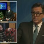 Stephen Colbert apresenta transmissão de acesso público em Michigan com o roqueiro Jack White - noite após o episódio final de 'Late Show'