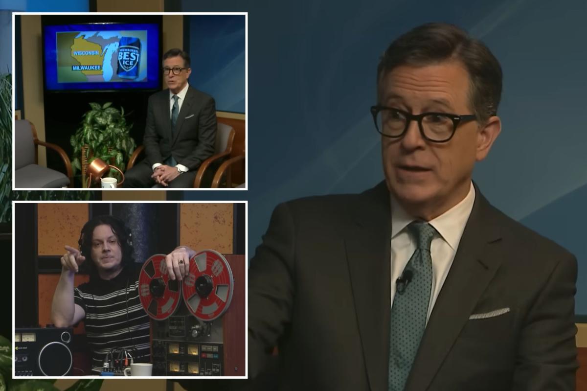 Stephen Colbert apresenta transmissão de acesso público em Michigan com o roqueiro Jack White – noite após o episódio final de ‘Late Show’
