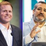 Spencer Pratt em um pódio durante os Debates Governamentais da Califórnia e da Prefeitura de Los Angeles da NBC4 e Telemundo 52.