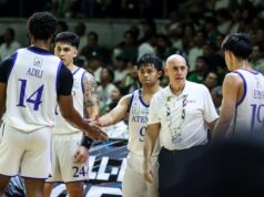 Thirdy Ravena vê o retorno à glória do UAAP para Ateneo na temporada 89 Treinador do Ateneo Blue Eagles, Tab Baldwin UAAP
