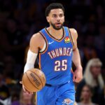 Oklahoma City Thunder star Ajay Mitchell against Los Angeles Lakers in NBA Playoffs